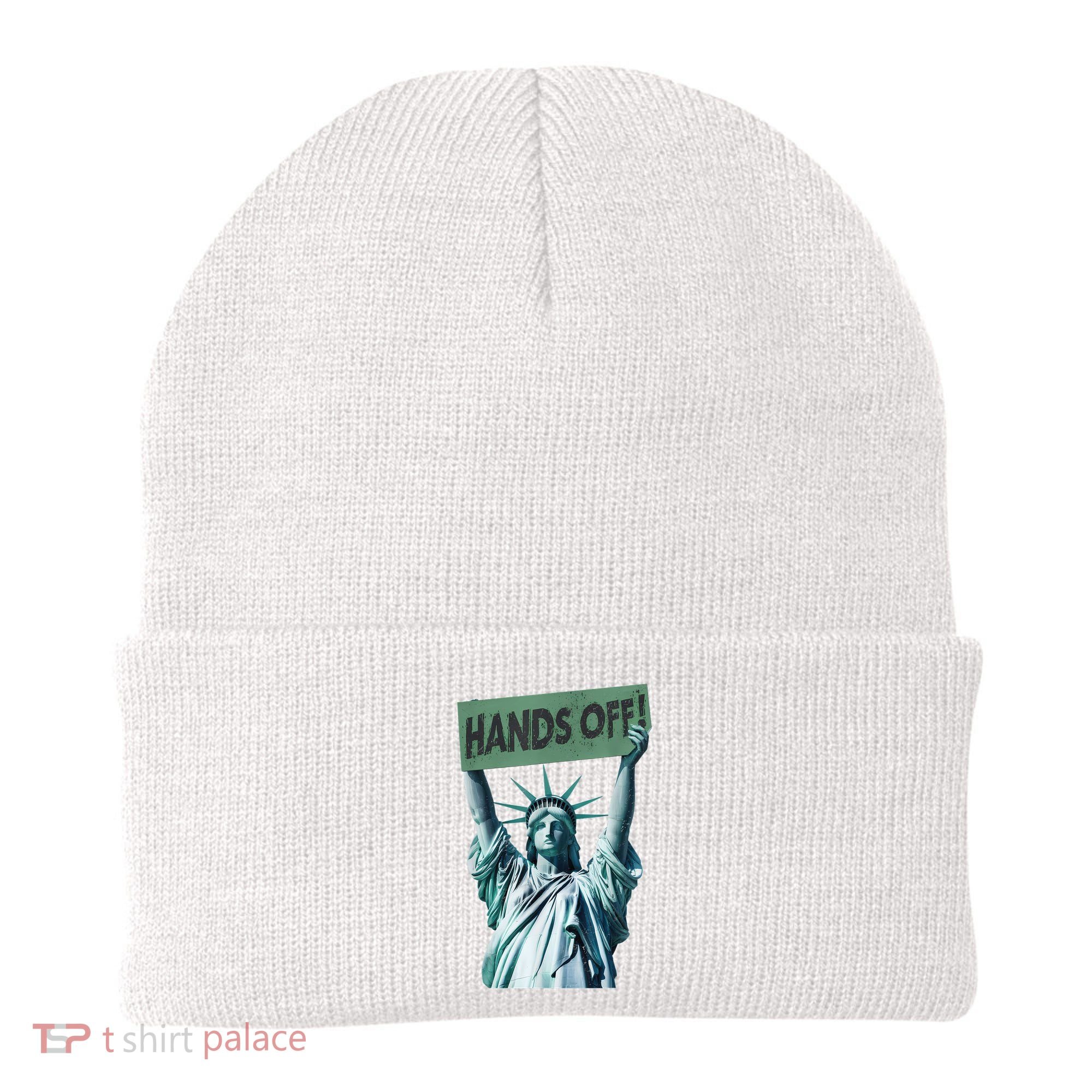 Resist And Protest  Hands Off Statue Of Liberty Beanie