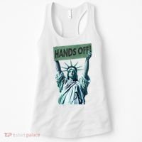 Resist And Protest  Hands Off Statue Of Liberty Women's Tank Top thumb 0