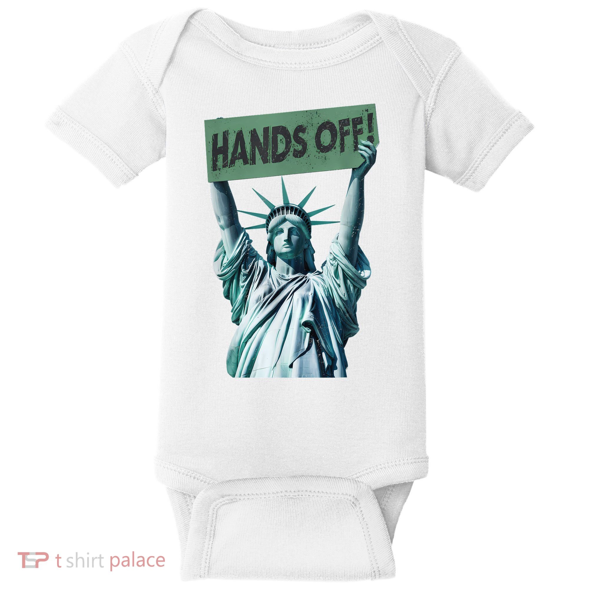 Resist And Protest  Hands Off Statue Of Liberty Baby Bodysuit