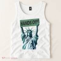 Resist And Protest  Hands Off Statue Of Liberty Tank Top thumb 2