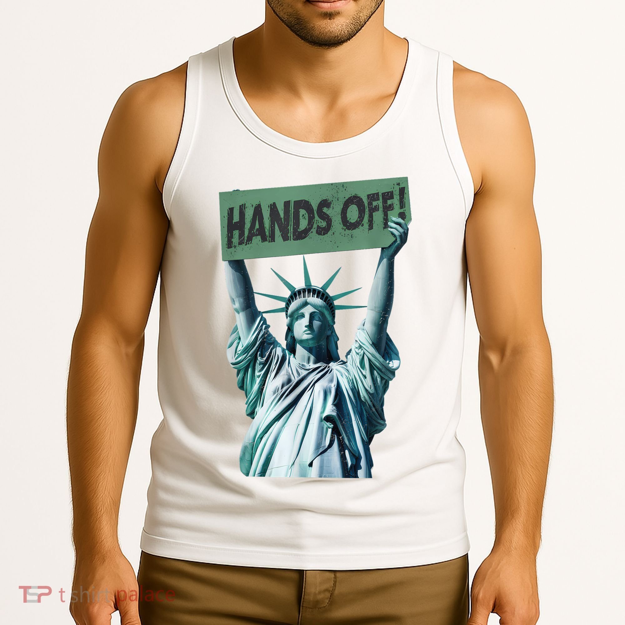 Resist And Protest  Hands Off Statue Of Liberty Tank Top