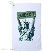 Resist And Protest  Hands Off Statue Of Liberty Golf Towel thumb 0
