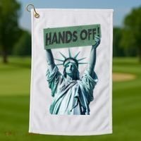 Resist And Protest  Hands Off Statue Of Liberty Golf Towel thumb 1
