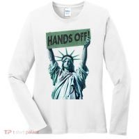 Resist And Protest  Hands Off Statue Of Liberty Women's Long Sleeve Shirt thumb 0