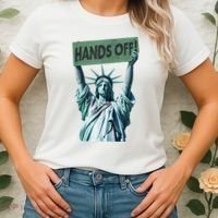 Resist And Protest  Hands Off Statue Of Liberty Women's T-Shirt thumb 2