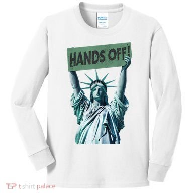 Resist And Protest  Hands Off Statue Of Liberty Kids Long Sleeve Shirt