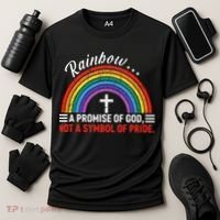 Rainbow A Promise Of God Not A Symbol Of Pride Cooling Performance Crew T-Shirt thumb 3