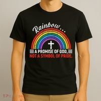 Rainbow A Promise Of God Not A Symbol Of Pride T-Shirt thumb 3