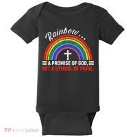 Rainbow A Promise Of God Not A Symbol Of Pride Baby Bodysuit thumb 0