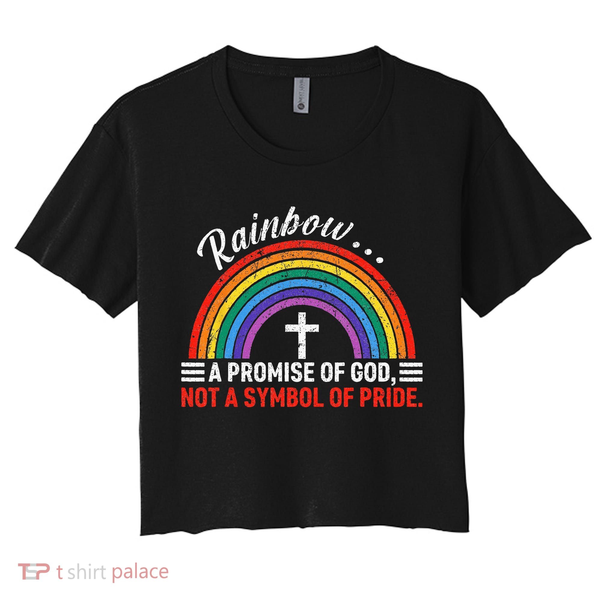 Rainbow A Promise Of God Not A Symbol Of Pride Women's Crop Top Tee
