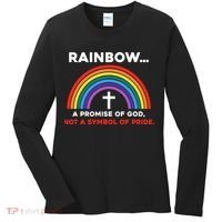 Rainbow A Promise Of God Not A Symbol Of Pride Women's Long Sleeve Shirt thumb 0
