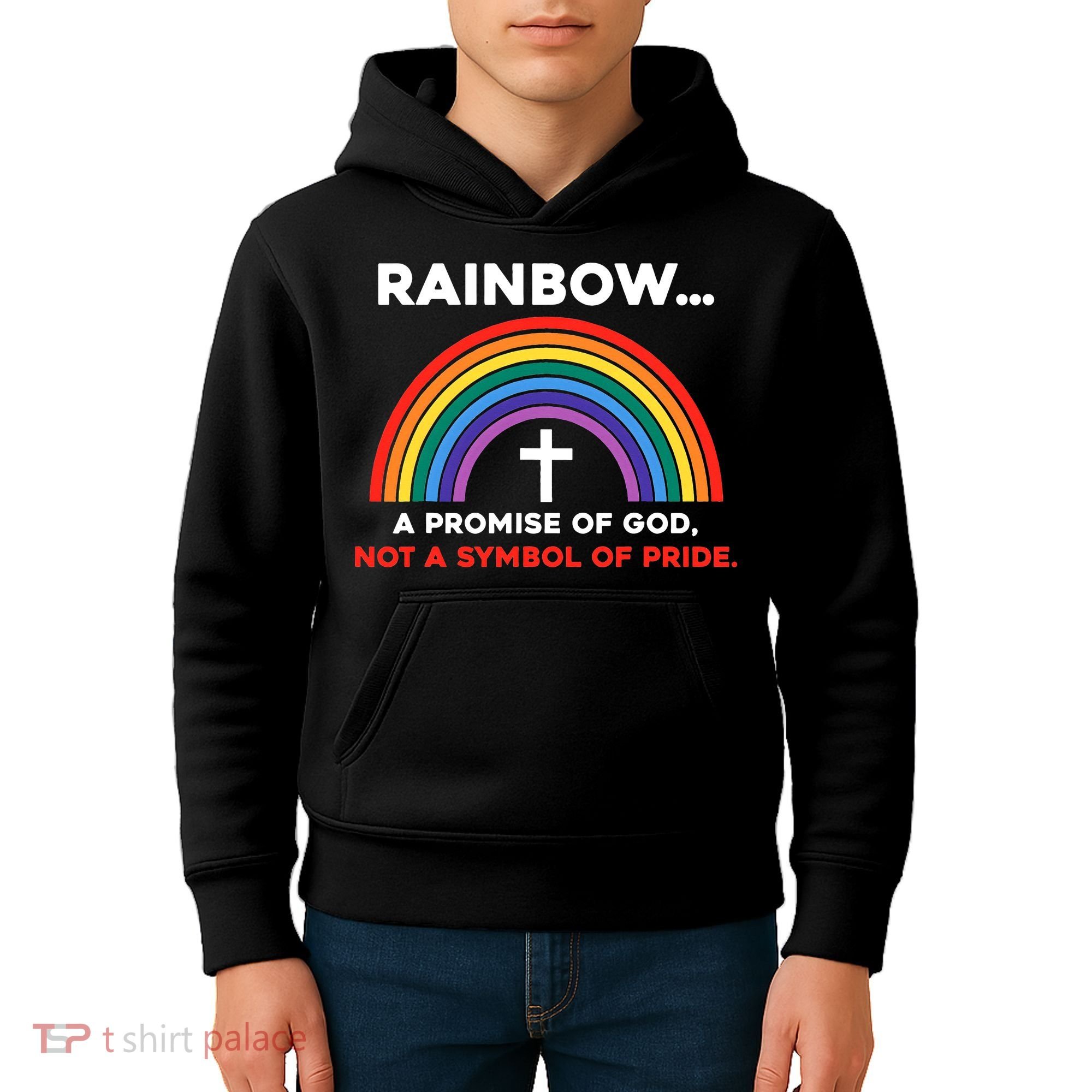 Rainbow A Promise Of God Not A Symbol Of Pride Kids Hoodie