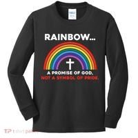 Rainbow A Promise Of God Not A Symbol Of Pride Kids Long Sleeve Shirt thumb 0