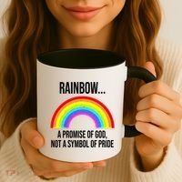 Rainbow A Promise Of God Not A Symbol Of Pride Coffee Mug thumb 3