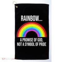 Rainbow A Promise Of God Not A Symbol Of Pride Golf Towel thumb 0