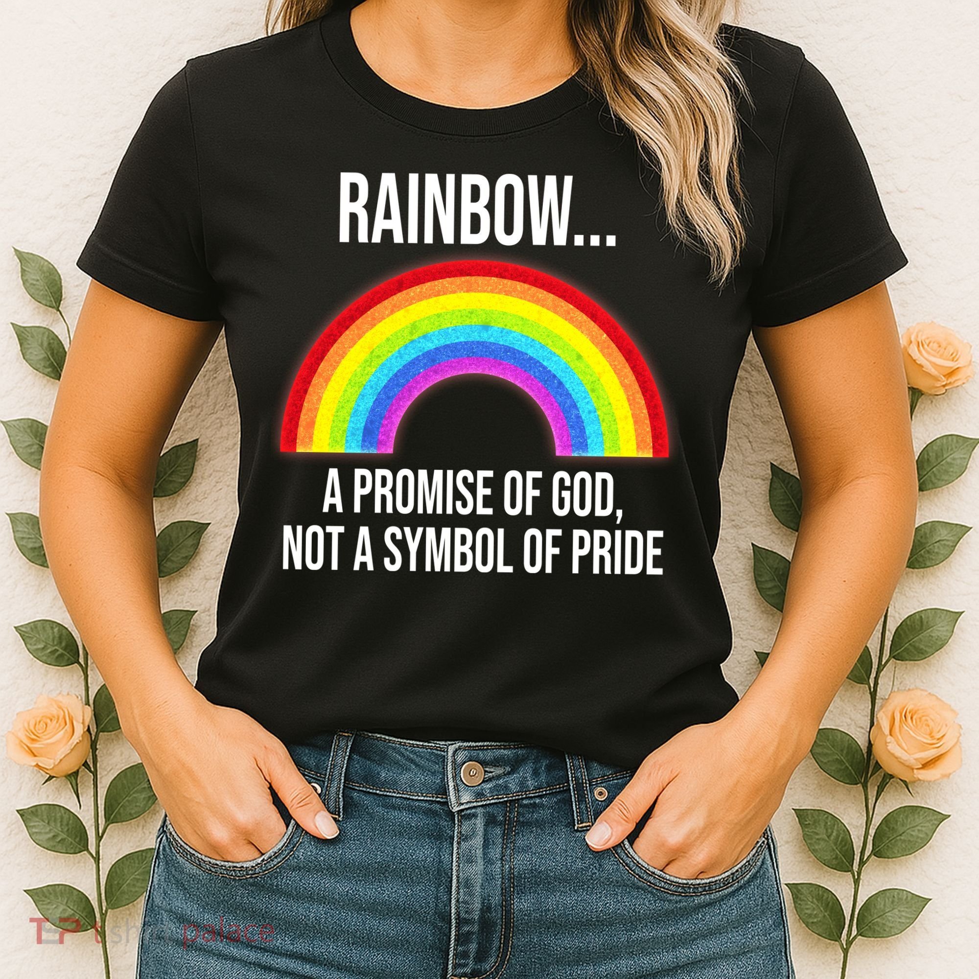 Rainbow A Promise Of God Not A Symbol Of Pride Women's T-Shirt