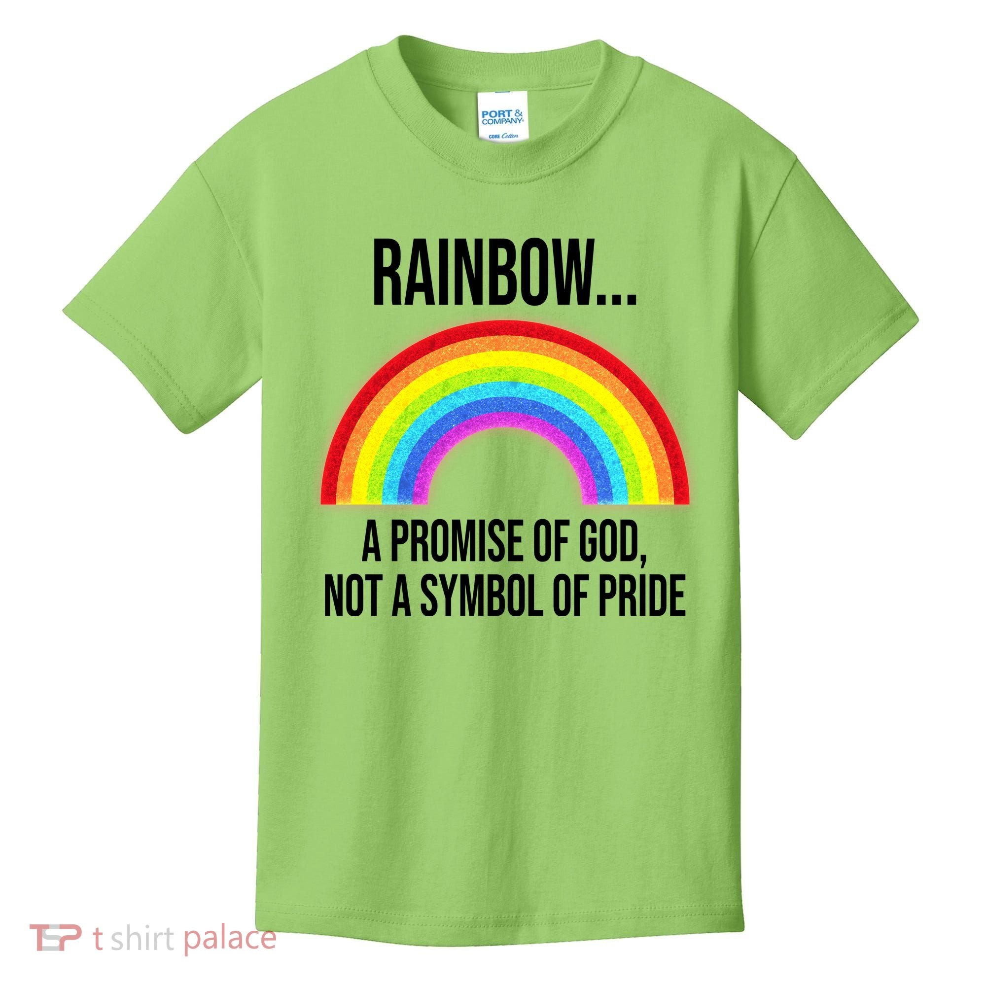 Rainbow A Promise Of God Not A Symbol Of Pride Kids T-Shirt