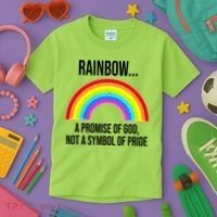 Rainbow A Promise Of God Not A Symbol Of Pride Kids T-Shirt thumb 3