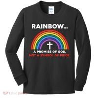 Rainbow A Promise Of God Not A Symbol Of Pride Kids Long Sleeve Shirt thumb 0
