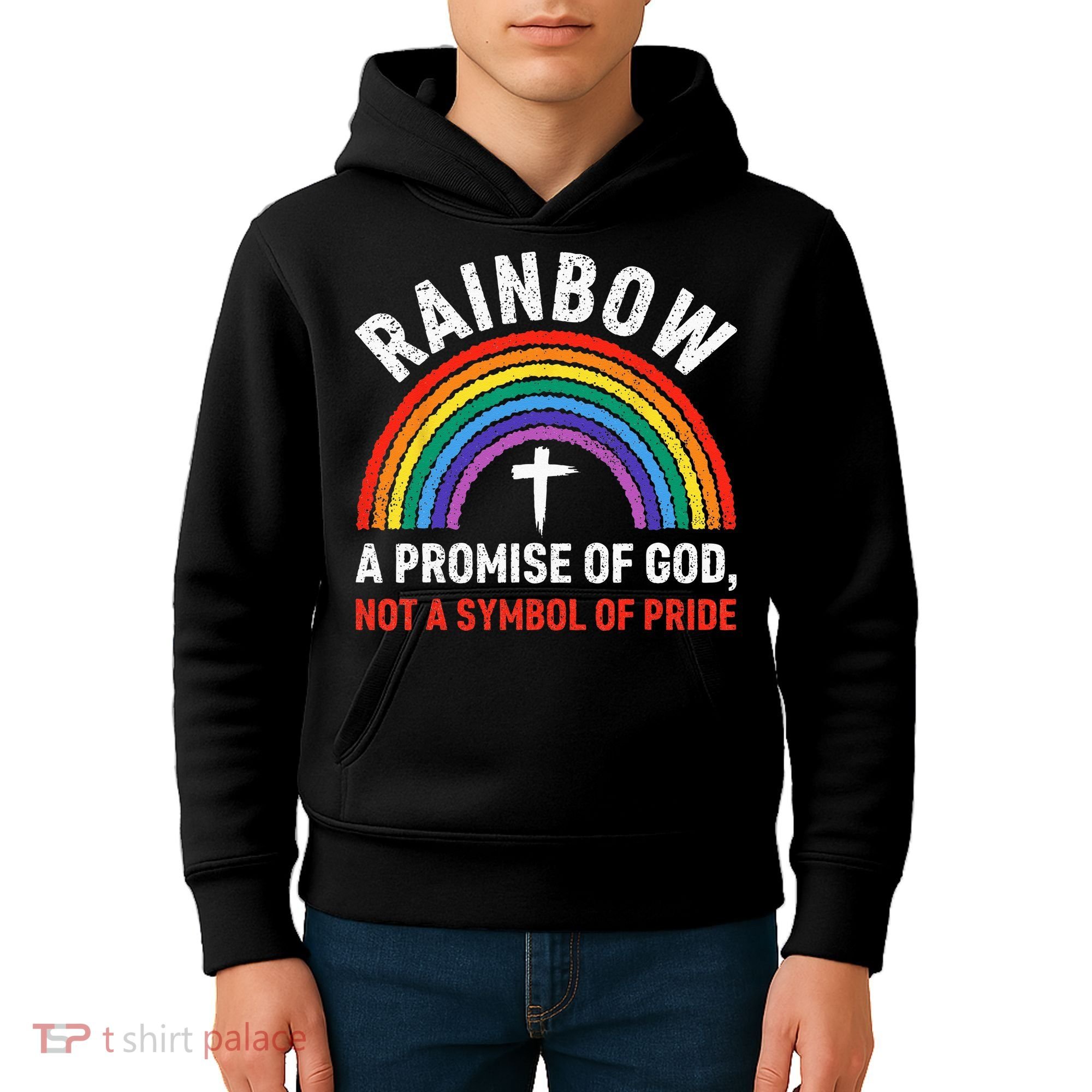 Rainbow A Promise Of God Not A Symbol Of Pride Kids Hoodie