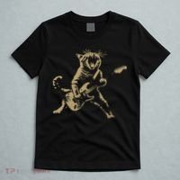Rock And Roll Guitar Cat Funny Rockstar Cat Playing Guitar T-Shirt thumb 5