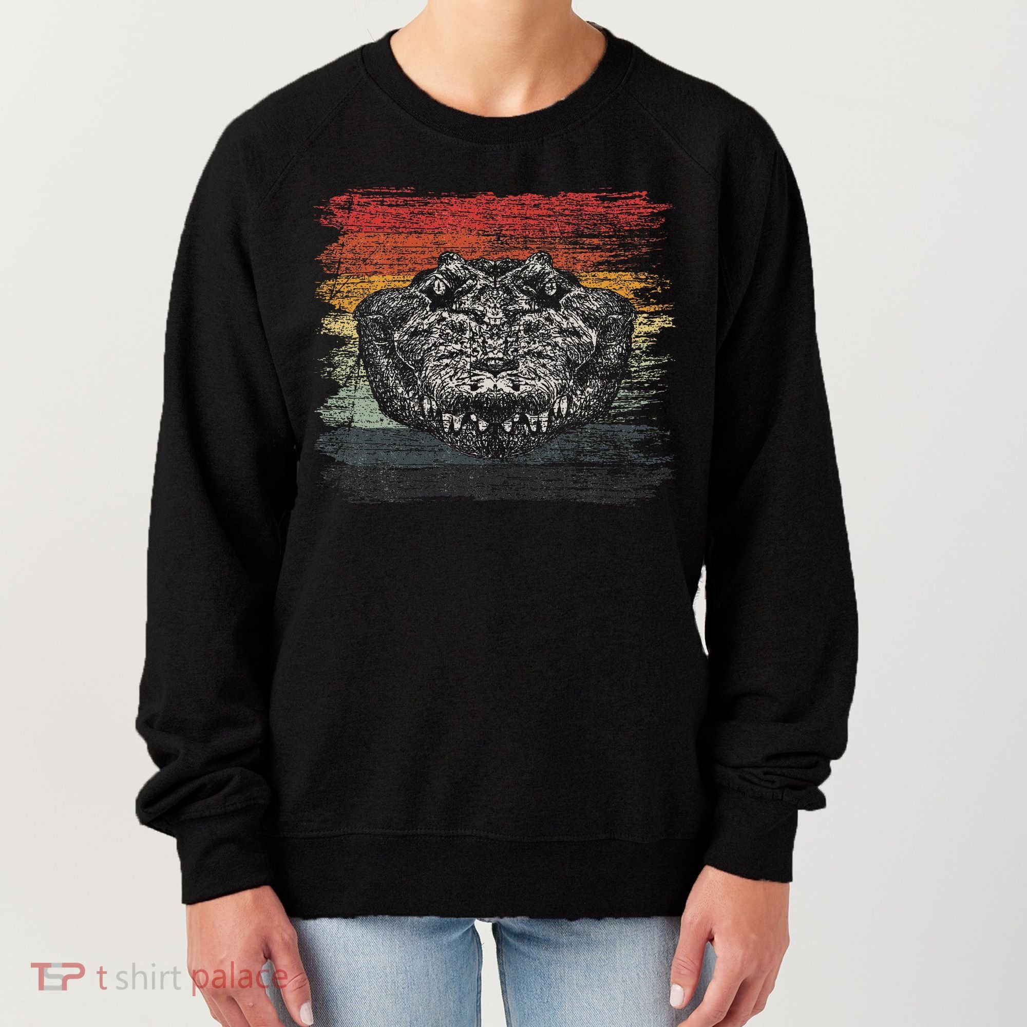 Retro Alligator Reptile Gift Gator Crocodile Women's Sweatshirt