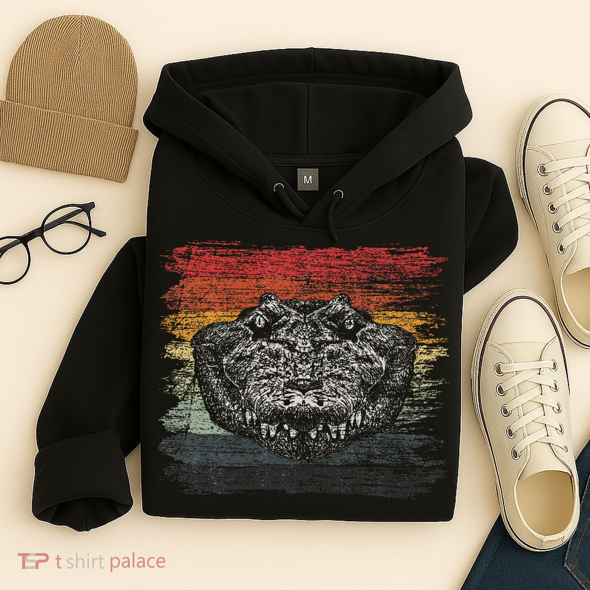 Retro Alligator Reptile Gift Gator Crocodile Hoodie
