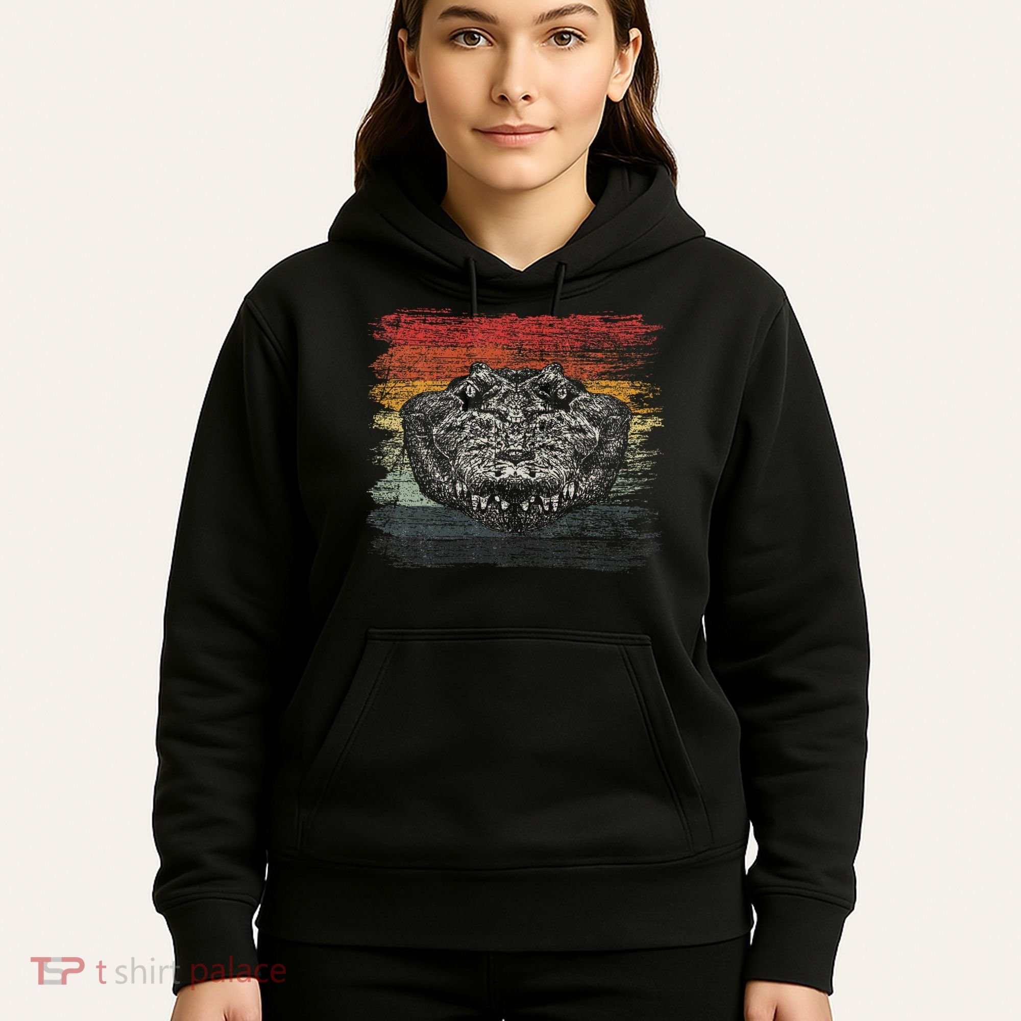 Retro Alligator Reptile Gift Gator Crocodile Hoodie