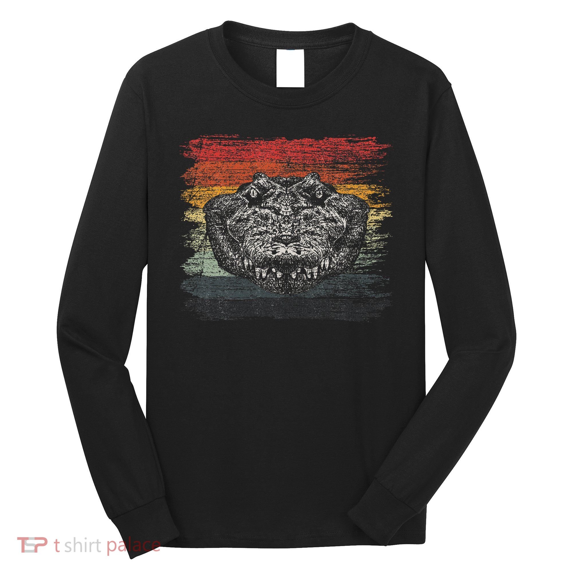 Retro Alligator Reptile Gift Gator Crocodile Long Sleeve Shirt