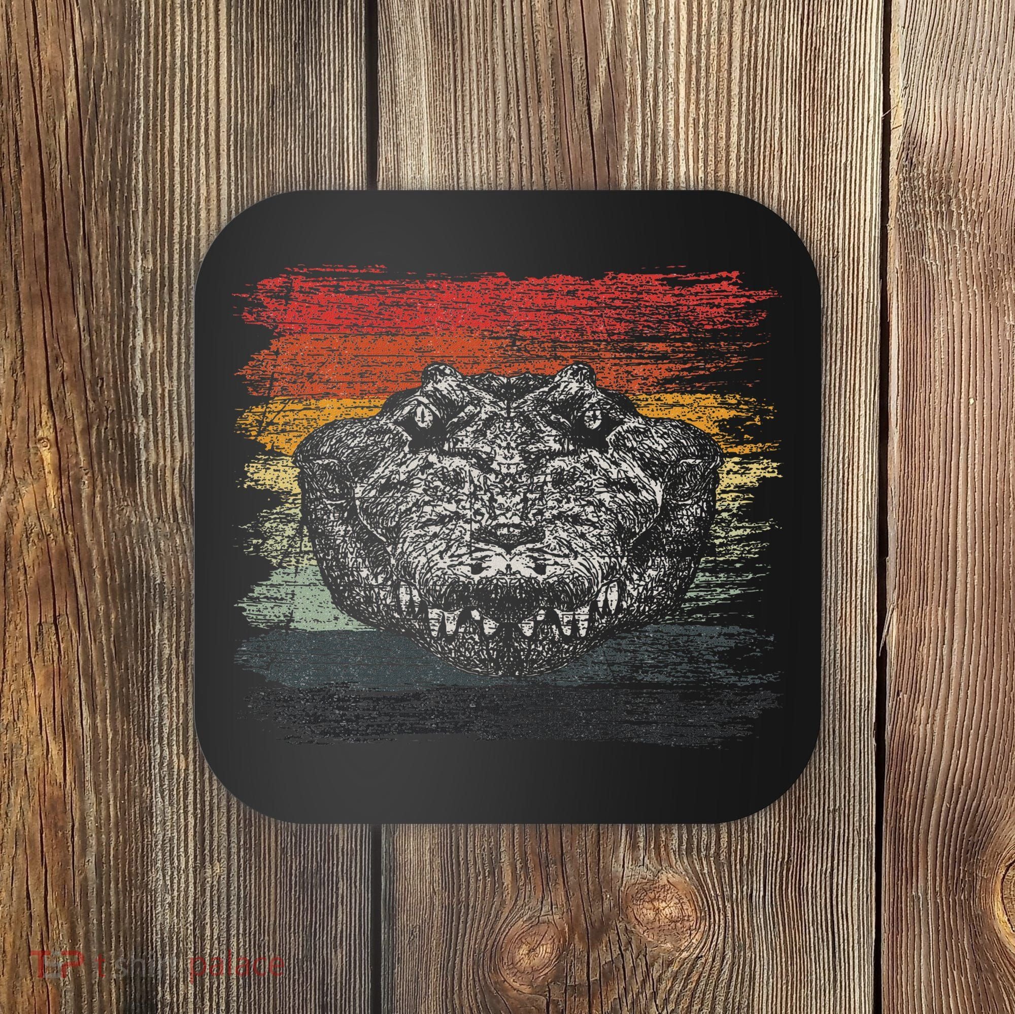 Retro Alligator Reptile Gift Gator Crocodile Coaster