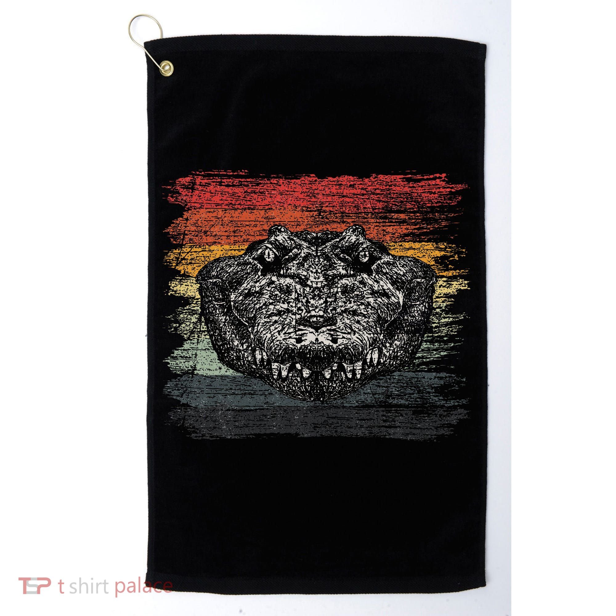 Retro Alligator Reptile Gift Gator Crocodile Golf Towel