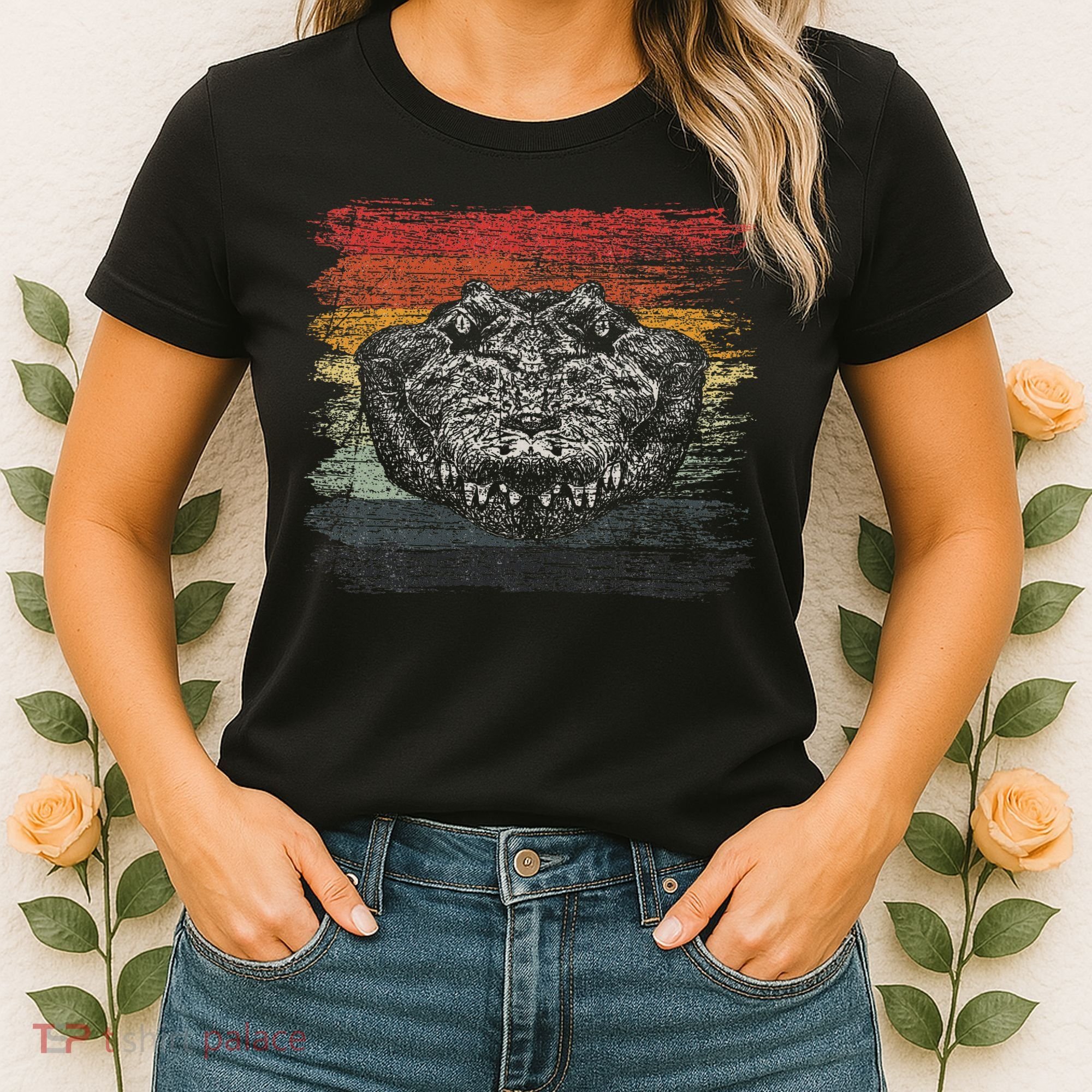 Retro Alligator Reptile Gift Gator Crocodile Women's T-Shirt
