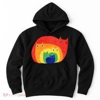 Rainbow Art Retro Cats Hoodie thumb 0