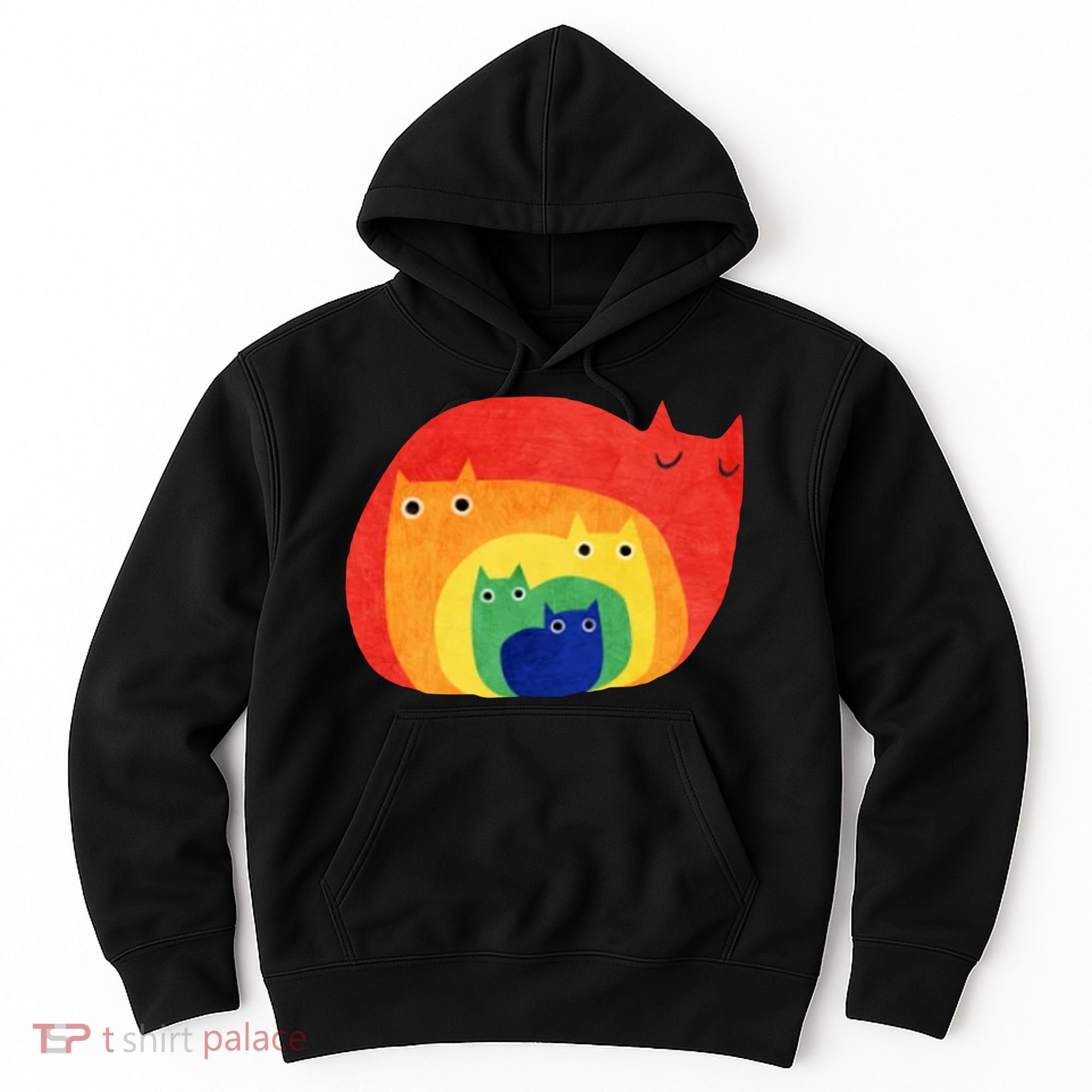 Rainbow Art Retro Cats Hoodie