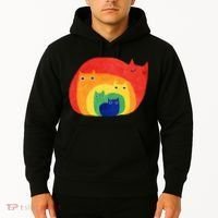 Rainbow Art Retro Cats Hoodie thumb 2