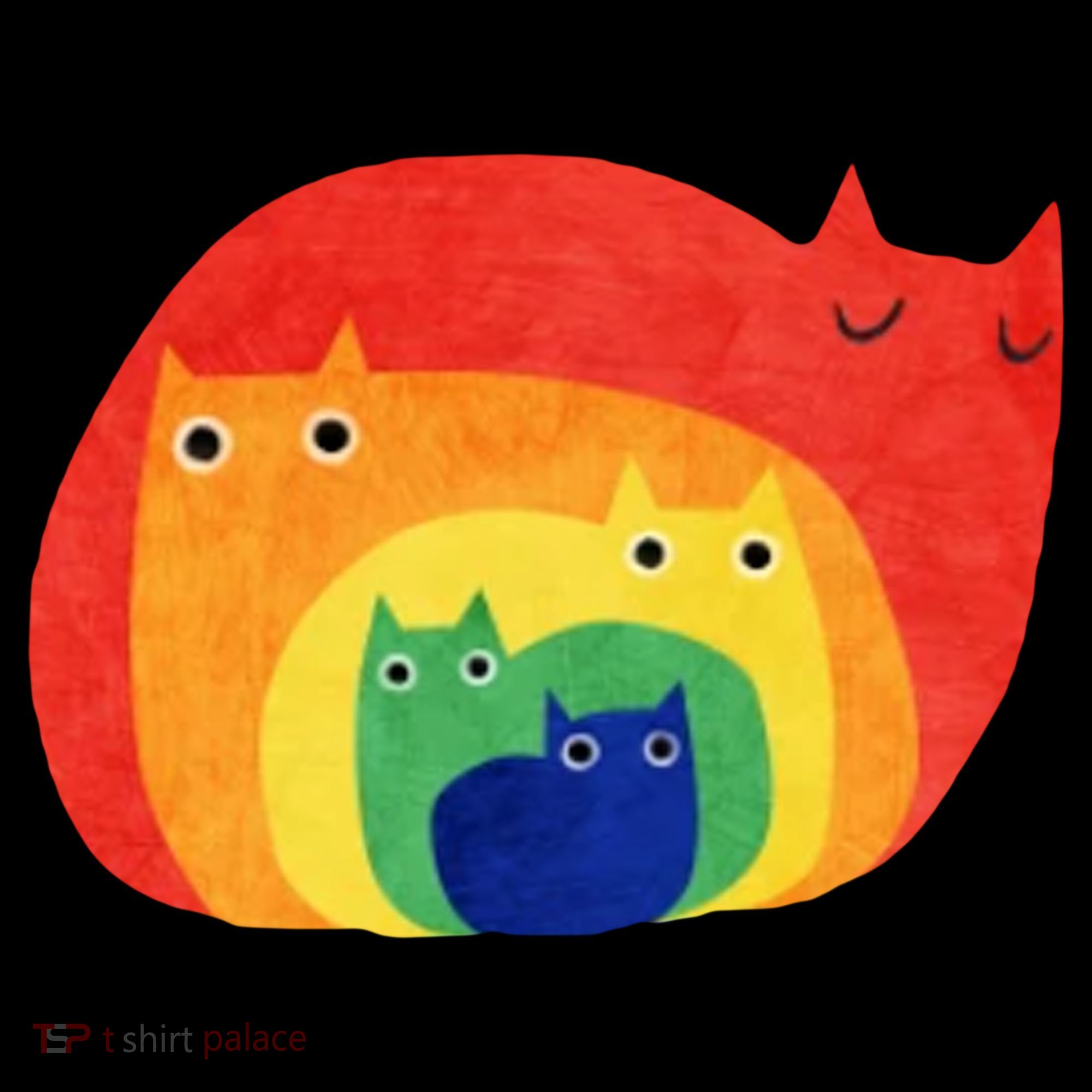 Rainbow Art Retro Cats Hoodie