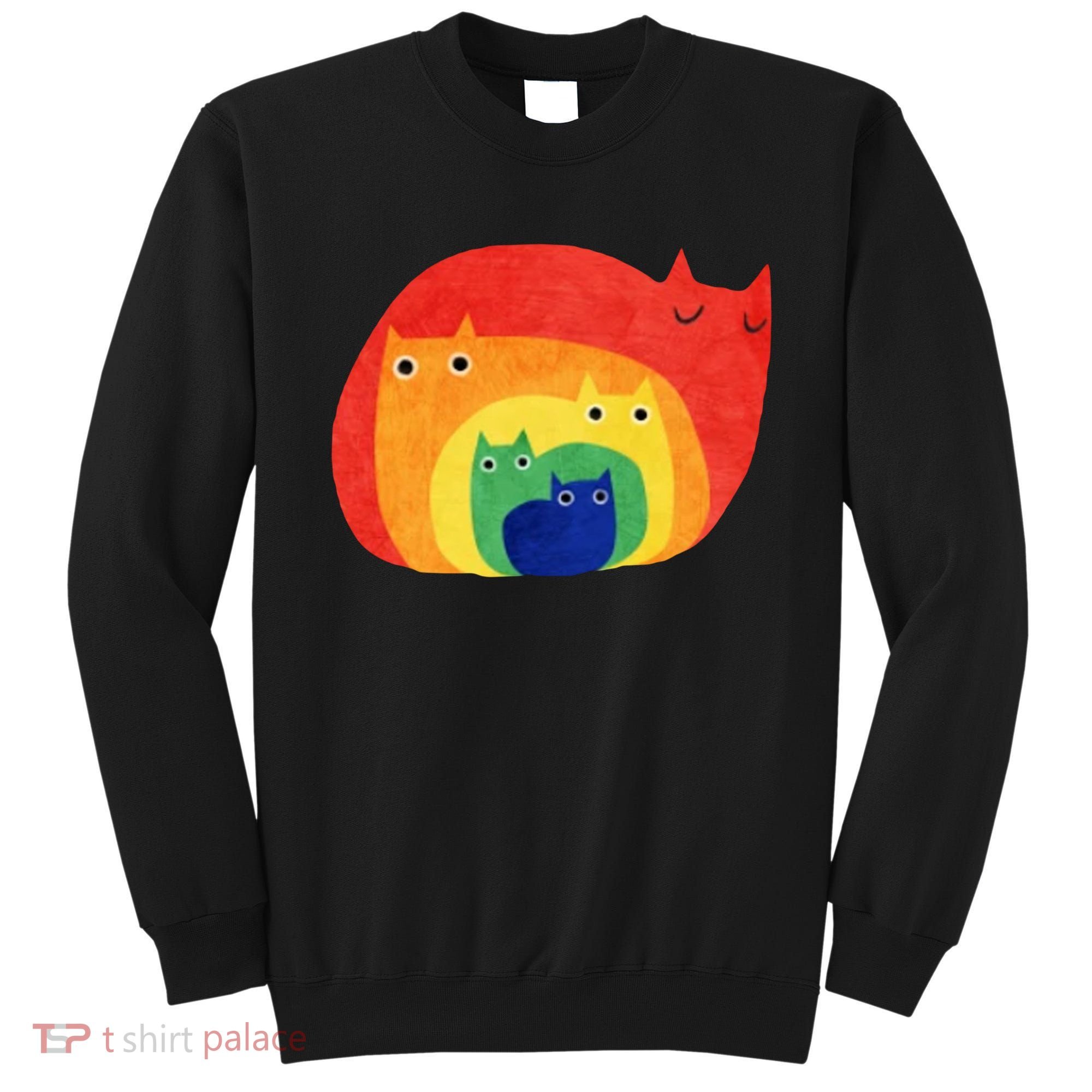 Rainbow Art Retro Cats Sweatshirt