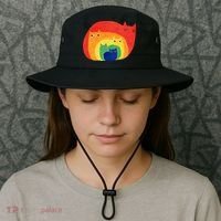 Rainbow Art Retro Cats Bucket Hat thumb 3