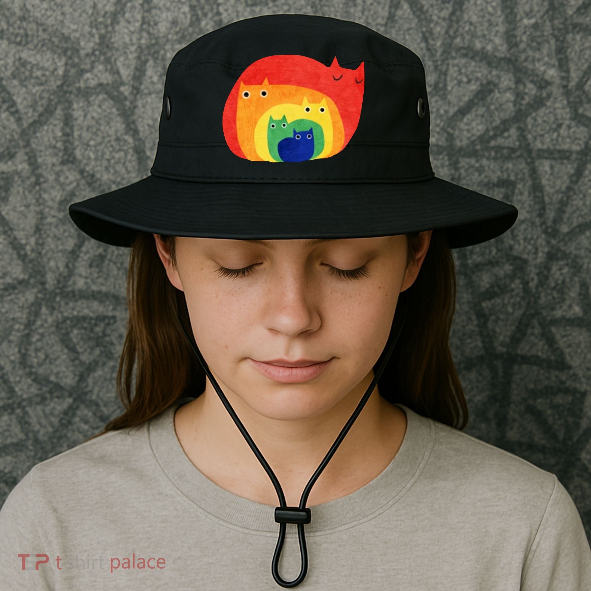 Rainbow Art Retro Cats Bucket Hat