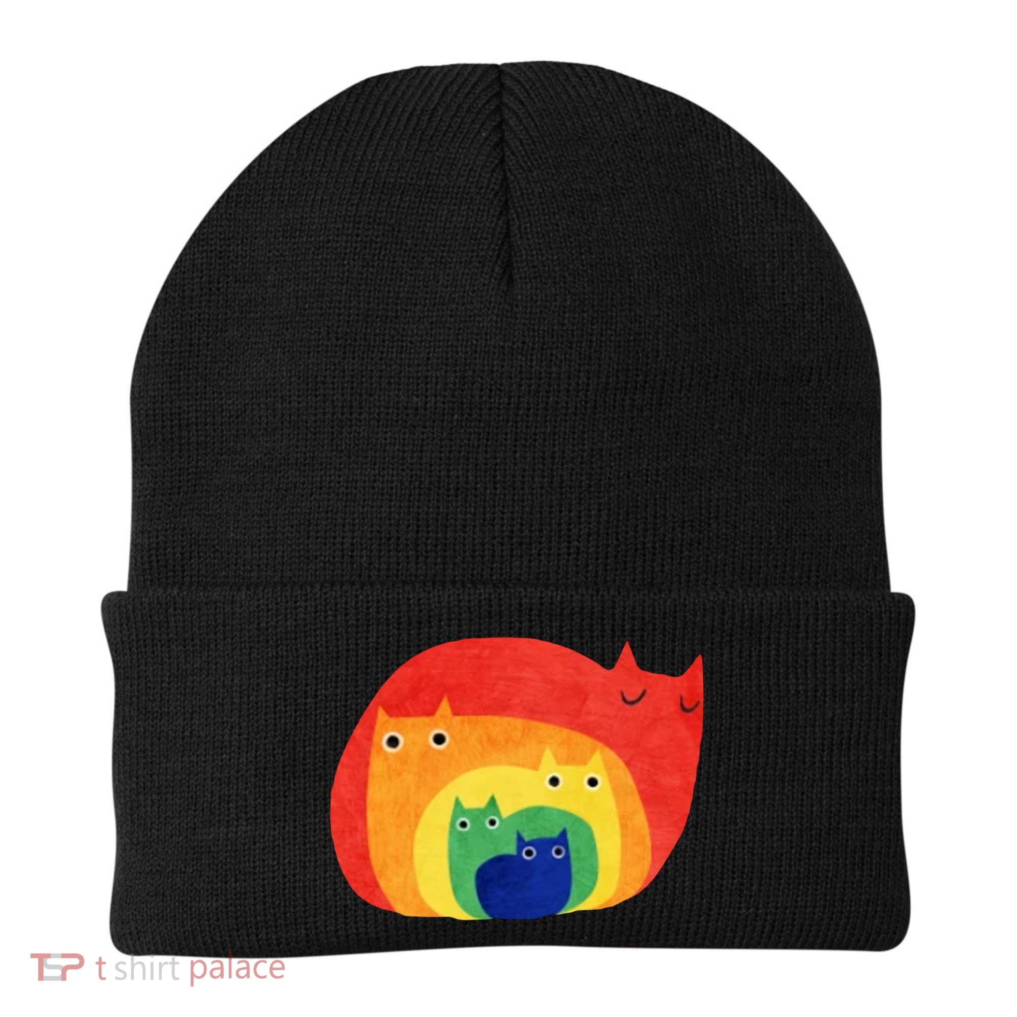 Rainbow Art Retro Cats Beanie