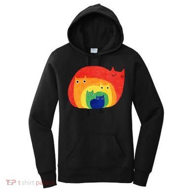 Rainbow Art Retro Cats Women's Hoodie