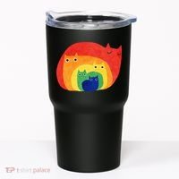 Rainbow Art Retro Cats Tumbler thumb 0