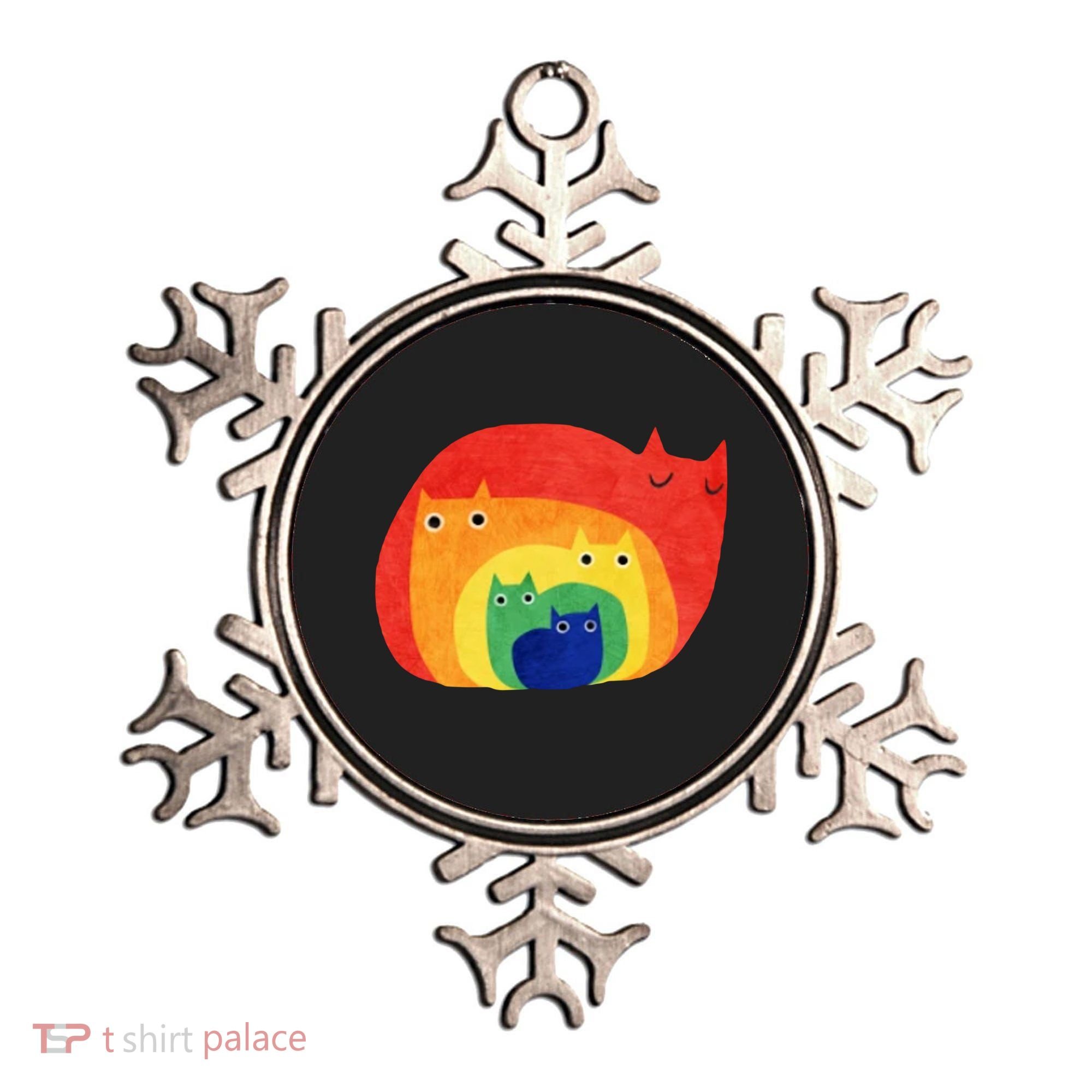 Rainbow Art Retro Cats Ornament