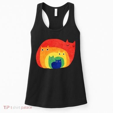 Rainbow Art Retro Cats Women's Tank Top