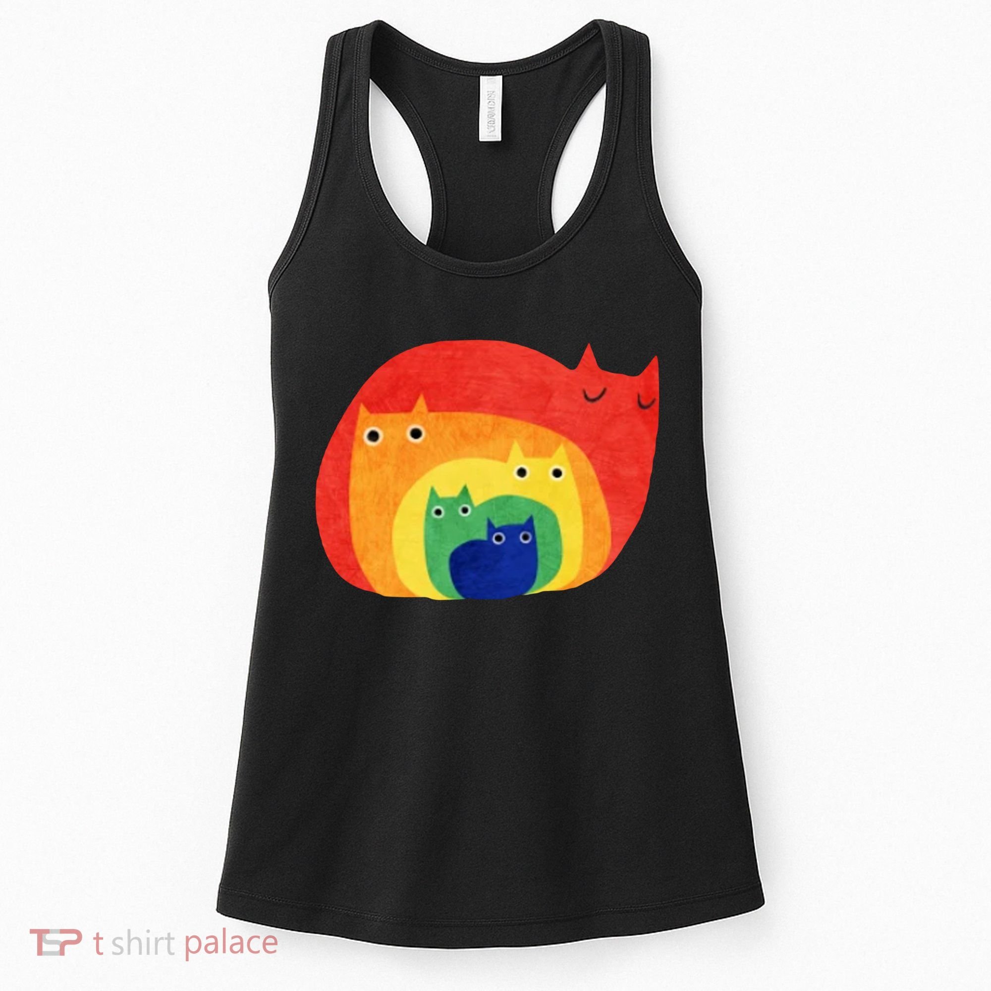 Rainbow Art Retro Cats Women's Tank Top