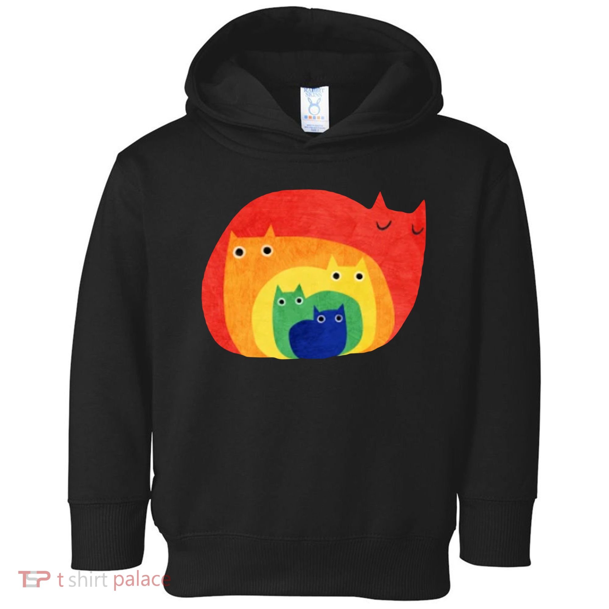 Rainbow Art Retro Cats Toddler Hoodie