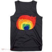 Rainbow Art Retro Cats Tank Top thumb 0