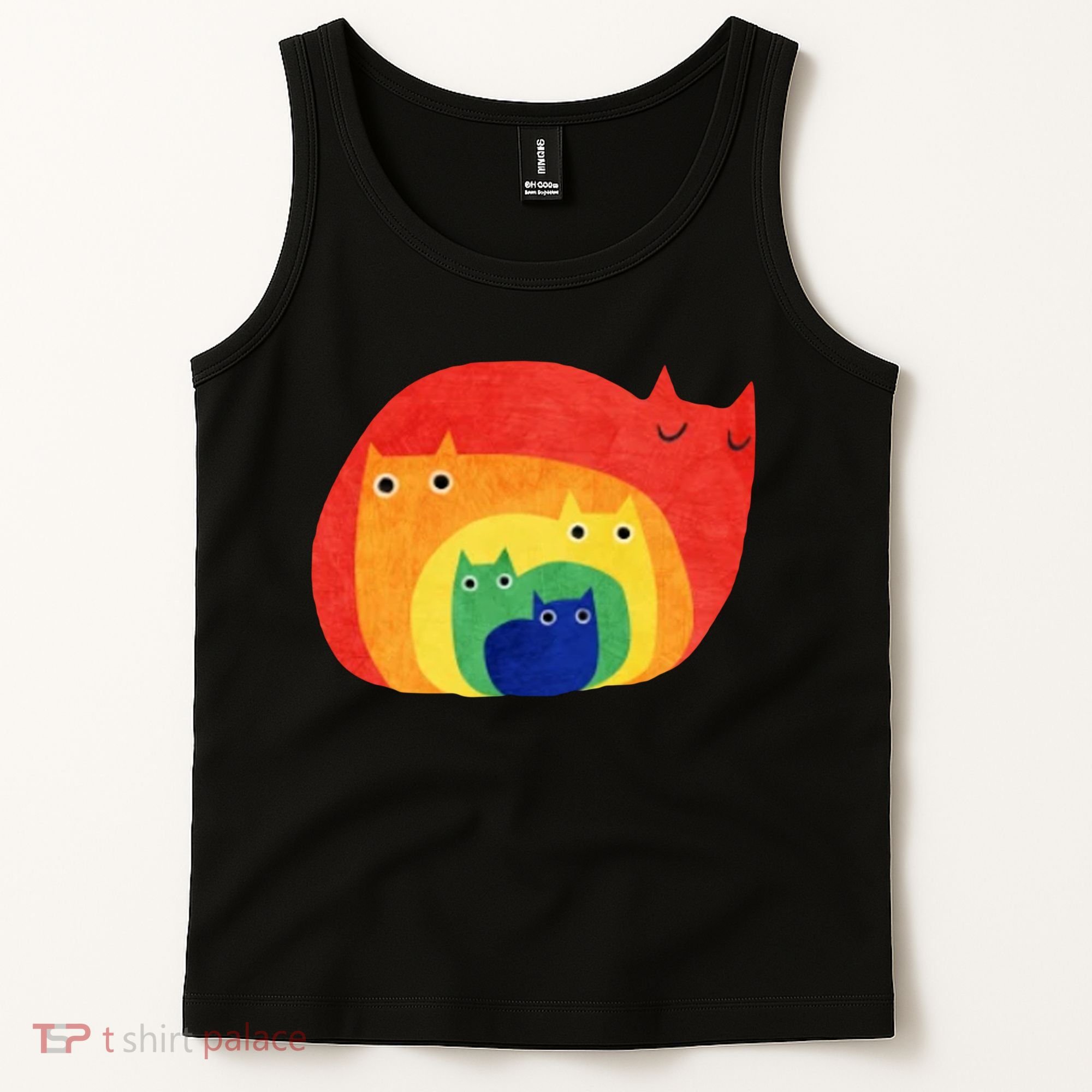 Rainbow Art Retro Cats Tank Top