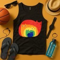 Rainbow Art Retro Cats Tank Top thumb 4