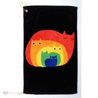Rainbow Art Retro Cats Golf Towel thumb 0